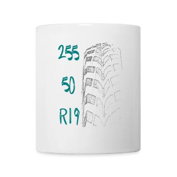 Auto / 255 50 R19 / Tuning / Motorsport / turquoise - Mug blanc - blanc - Devant