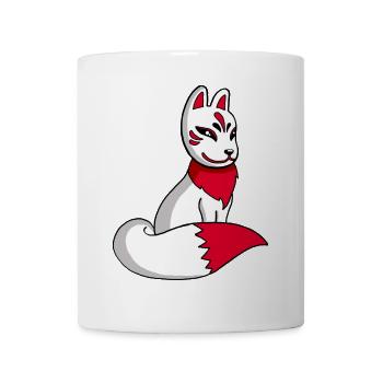 Kawaii Manga weißer Fuchs - Tasse - Weiß - Vorne