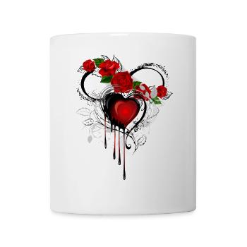 Rosenherz Graffiti Tropfen - Tasse - Weiß - Vorne