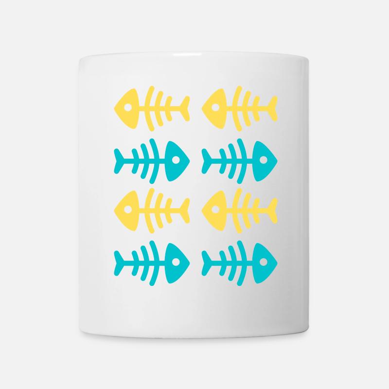Squelette de sardine fun et coloré - Kook Art - Mug blanc - blanc