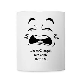 Je suis 99% Ange Mais oh 1% Graphique - Mug blanc - blanc - Devant