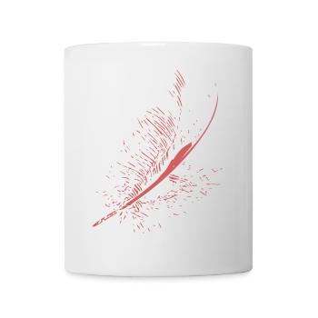 Abstrakte Feder / Linie / rosa / Muster / Natur - Tasse - Weiß - Vorne