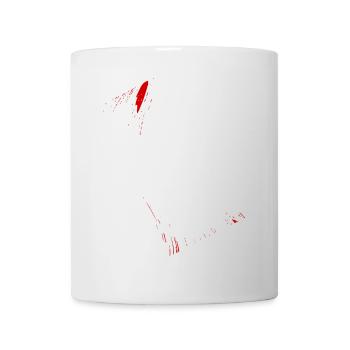 Abstrakte Flecken / Linie / rot / Muster / Natur - Tasse - Weiß - Vorne