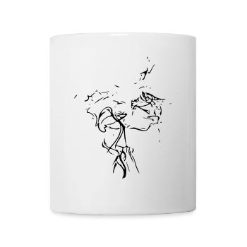 Tourbillons abstraits / ligne / noir / motif - Mug blanc - blanc - Devant