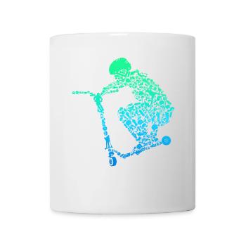 Scooter Roller Stunt Geschenk Jungen Kinder - Tasse - Weiß - Vorne