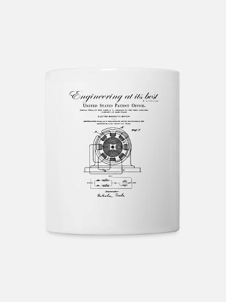 Nikola Tesla / Moteur électromagnétique - Mug blanc - blanc