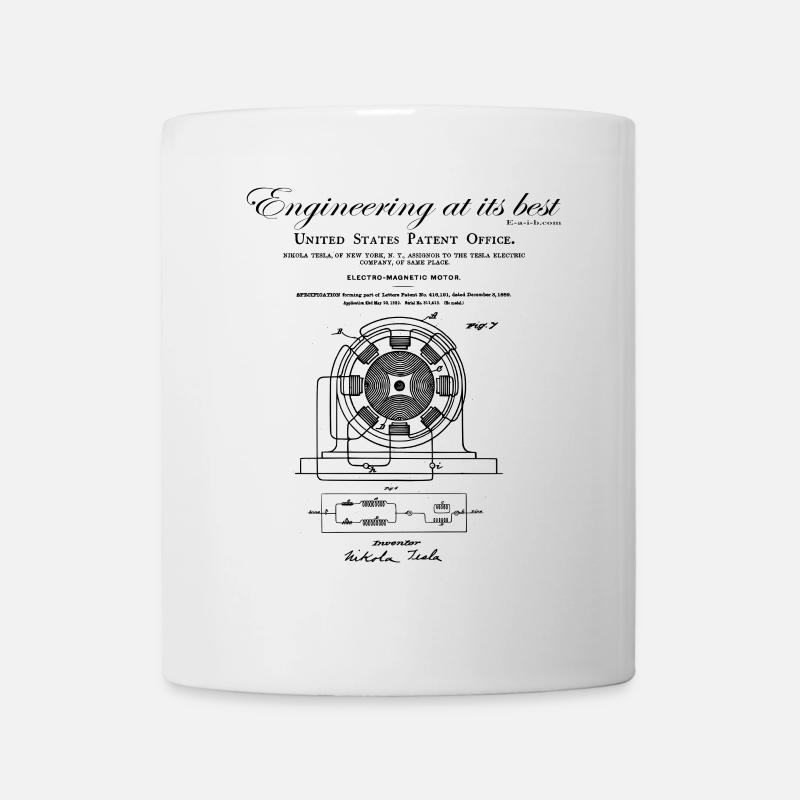Nikola Tesla / Electro Magnetic Motor - Mug - white