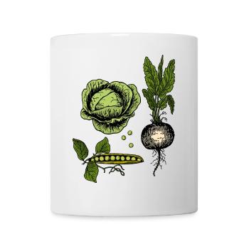 Vintage Vegetable Botanical Illustration - Mug - white - Front
