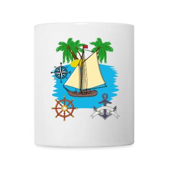 Sailboat Seaing Caribbean South Sea Sailor Sailing - Mug - white - Front