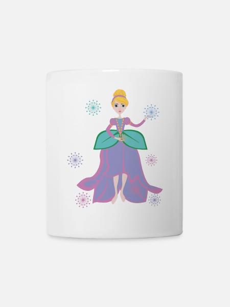 Fantaisie de princesse avec coeur de fleur - Mug blanc - blanc