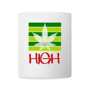 High / Smoking / Cannabis / Hemp / Cannabis Leaf - Mug - white - Front
