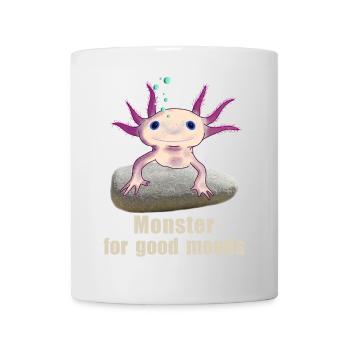 Axolotl Monster for Good Mood, Hand Drawing - Mug - white - Front