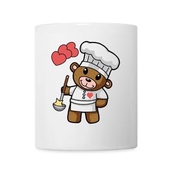 Teddybär Kochkunst kochen Koch Küche Gourmet - Tasse - Weiß - Vorne