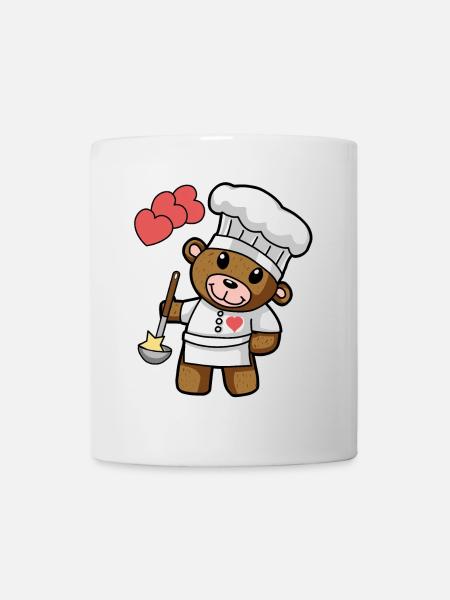 Teddybär Kochkunst kochen Koch Küche Gourmet - Tasse - Weiß