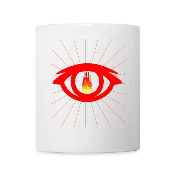 Auge Satan Teufel teuflisch Flamme satanisch - Tasse - Weiß - Vorne