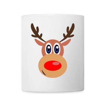 Rudolph Weihnachten Rentier Gesicht - Tasse - Weiß - Vorne
