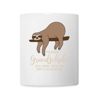 Abschluss Grundschule 5. Klasse Tschüss Faultier - Tasse - Weiß - Vorne