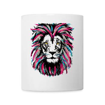 Neon Pink Leo - Zodiac sign Leo - Magenta Leo - Mug - white - Front