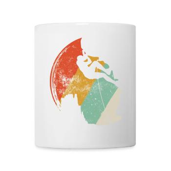 Sunset Surf Silhouette on Retro Arc - Mug - white - Front