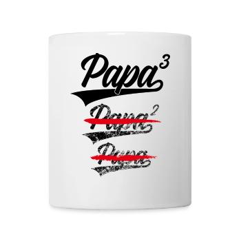 PAPA HOCH 3 KINDER DREIFACHER VATER DREI KINDER - Tasse - Weiß - Vorne