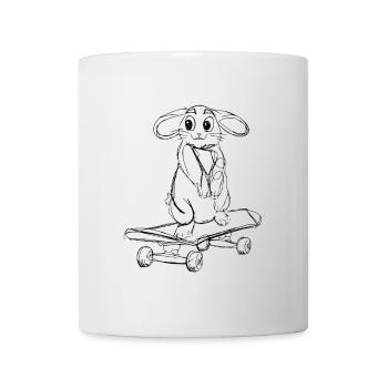Skater / Zeichnung Skaten / Hase / Sprüche / Trend - Tasse - Weiß - Vorne