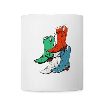 Red Cowboy Boots - cool retro Girlpower Style - Tasse - Weiß - Vorne