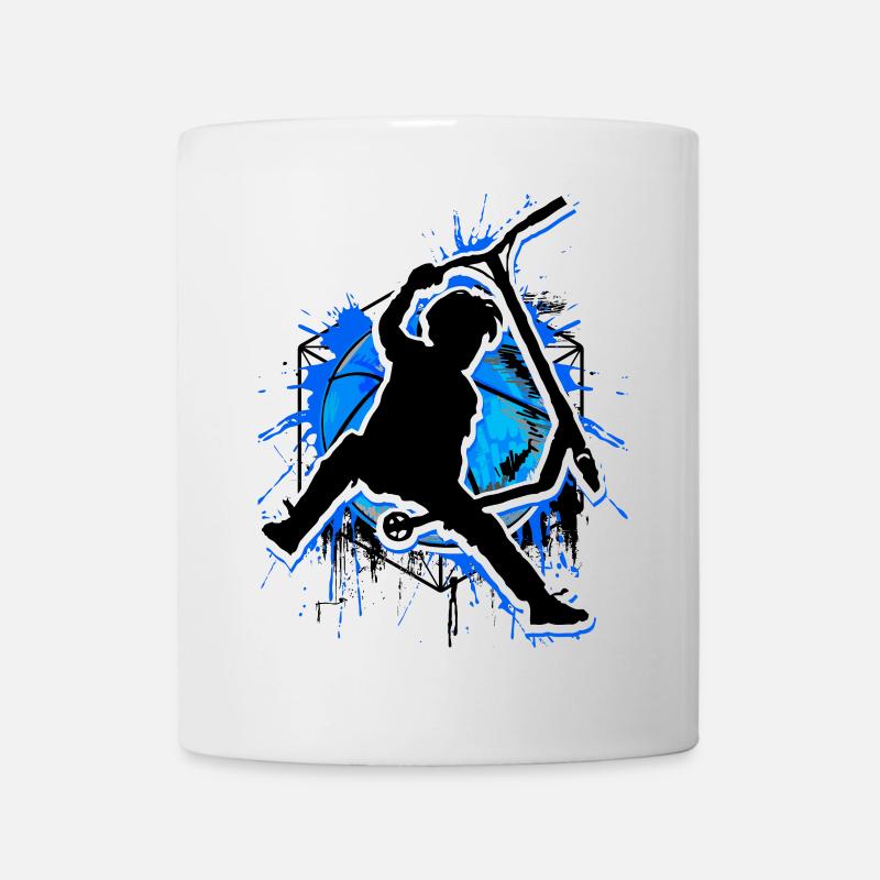 Scooter - Stuntscooter - Scooter - Scooter Blue - Mug - white