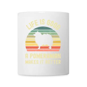 Hund Pomeranian - Tasse - Weiß - Vorne