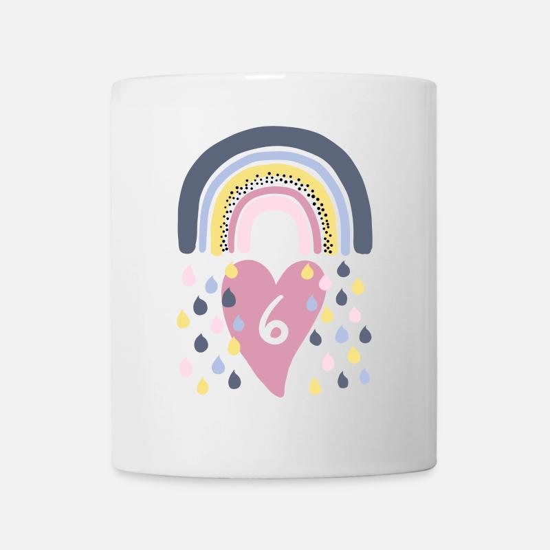 Regenbogen 6. Geburtstag Kinder - Tasse - Weiß