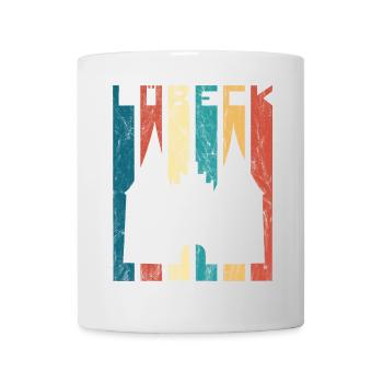 Lübeck Holstentor Retro Vintage Luebeck Geschenk - Tasse - Weiß - Vorne
