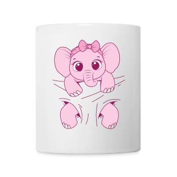 Bébé éléphant porter drôle rose bébé éléphant - Mug blanc - blanc - Devant