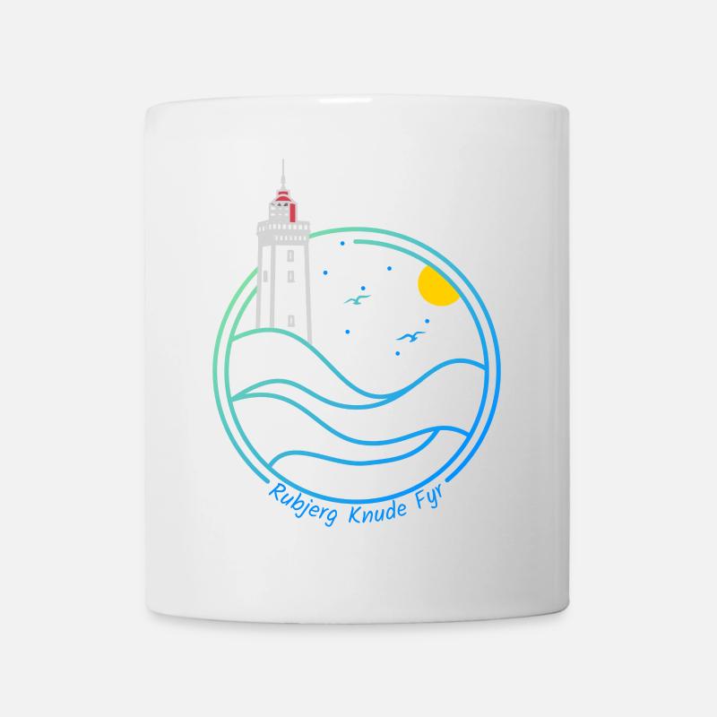 Lighthouse Rubjerg Knude on the dune in Denmark - Mug - white