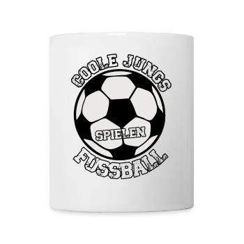 Cooler Jugend Fußball Schirm - Tasse - Weiß - Vorne