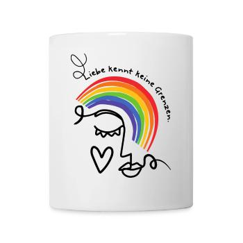 Pride Month Liebe Grenzen LGBTQ Regenbogen Queer - Tasse - Weiß - Vorne