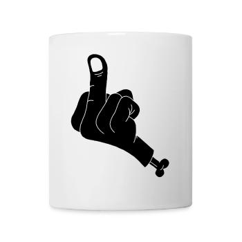 Main coupée et vulgarité (noir) - Mug blanc - blanc - Devant