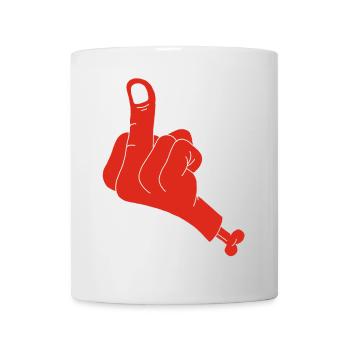 Main coupée et vulgarité (rouge) - Mug blanc - blanc - Devant