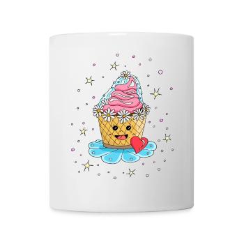 Cupcake Muffin Kuchen als Braut - Tasse - Weiß - Vorne