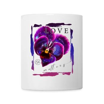 Veilchen mit Galaxie zum Valentinstag - Tasse - Weiß - Vorne