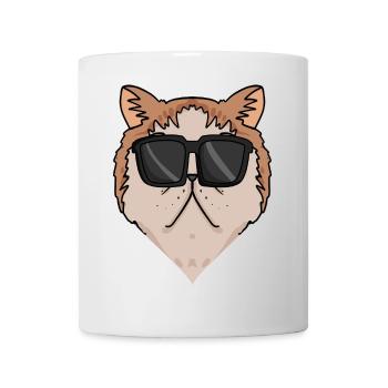 Exotische Kurzhaarkatze Katze mit Sonnenbrille - Tasse - Weiß - Vorne