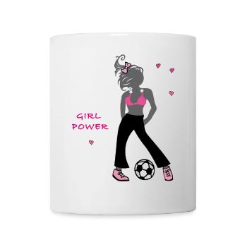 Girlpower, Fußball - Tasse - Weiß - Vorne
