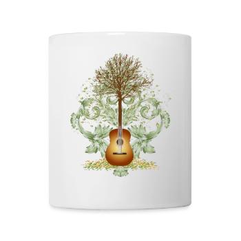 fascinating surreal guitar motif with tree - Mug - white - Front