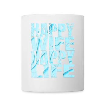 Femme heureuse vie heureuse - Mug blanc - blanc - Devant