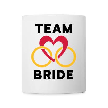Team bride (Herz, zwei Ringe) - Tasse - Weiß - Vorne
