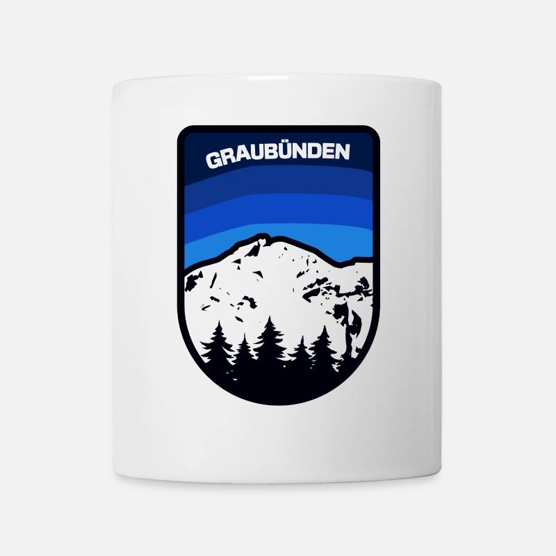 Graubünden Berglandschaft Emblem - Tasse - Weiß