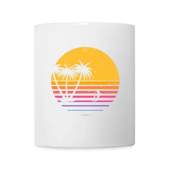 Plage été vacances palmiers 4 - Mug blanc - blanc - Devant