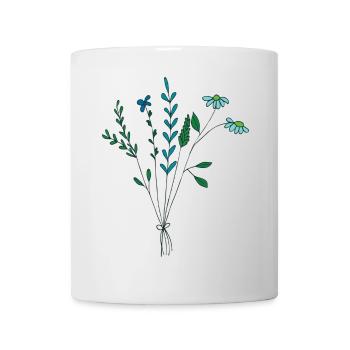 flower meadow blue tones dry flowers - Mug - white - Front