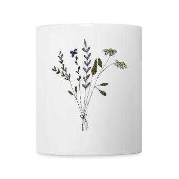 blumenwiese strauss gewebe - Tasse - Weiß - Vorne