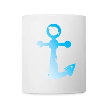 used look anchor symbol seafaring water sea graphic - Mug - white - Front