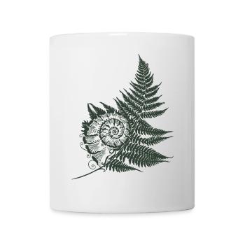 Coquille d’escargot de fougère Feuille de fougère Automne - Mug blanc - blanc - Devant