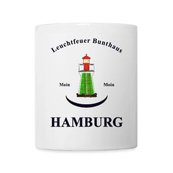 Hamburg Wahrzeichen Leuchtfeuer Bunthaus - Tasse - Weiß - Vorne